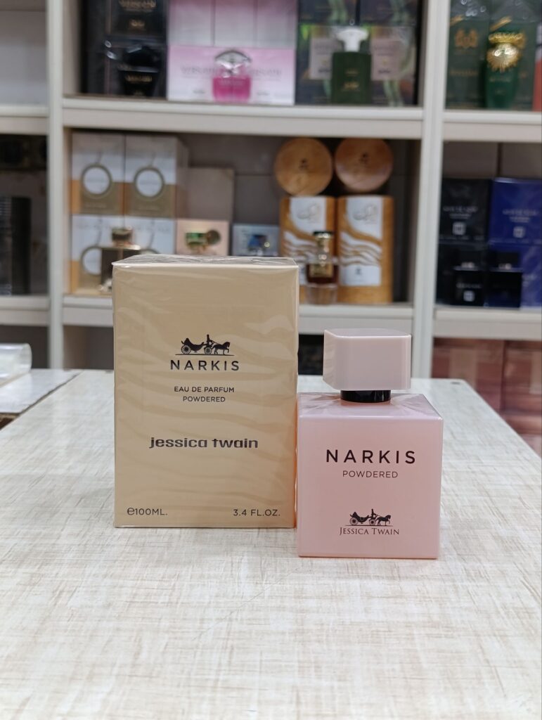 ادکلن نارسیسو پودری زنانه جسیکا تواین narkis powdered حجم 100 میل با رایحه گرم و شیرین